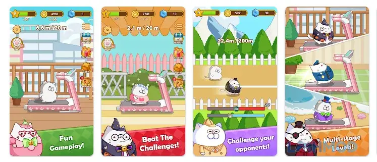 Ảnh 1 của Tải Cat Run-Kitty Rush Mod Apk 0.3.4 (Mua sắm miễn phí) cho Android iOs Màn hình chơi game Cat Run-Kitty Rush với chú mèo đang chạy trên đường đua