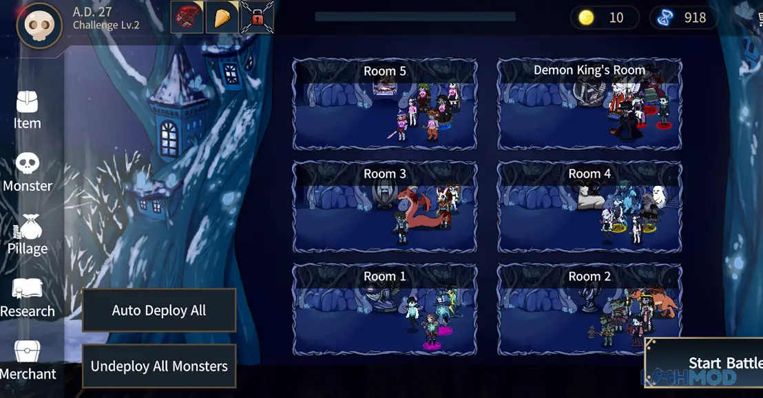 Ảnh 4 của Tải CDO2 Dungeon Defense Apk 00.49.07 cho Android iOs Màn hình lựa chọn nâng cấp nhân vật hoặc trang bị trong CDO2 Dungeon Defense