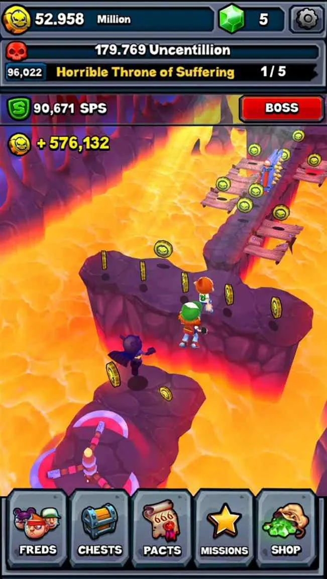 Ảnh 2 của Tải game Clicker Fred Mod APK 1.0.3 (Vô Hạn Tiền, Đá Quý) Fred đối mặt với những cạm bẫy chết người trong game