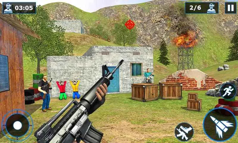 Ảnh 2 của Tải game Combat Shooter Mod APK 2.7 (Menu, Bất tử, Onehit) Đặc công đang sử dụng súng ngắm trong Combat Shooter Mod