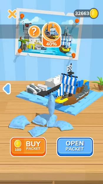 Ảnh 2 của Construction Set Mod APK 1.4.10 (Vô Hạn Tiền, Thưởng) Giao diện chơi game Construction Set Mod, hiển thị một công trình đang được lắp ghép