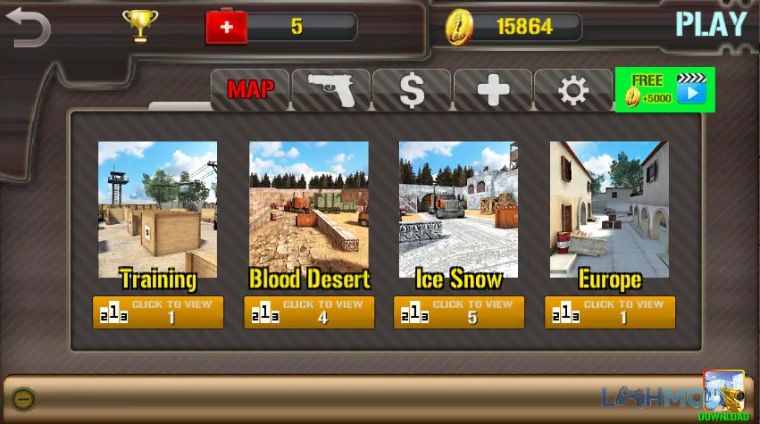 Ảnh 4 của Tải Counter Terrorist Shoot Killer Mod Apk 2.0.4 (Vô Hạn Tiền) cho Android iOs Bộ sưu tập vũ khí đa dạng trong game