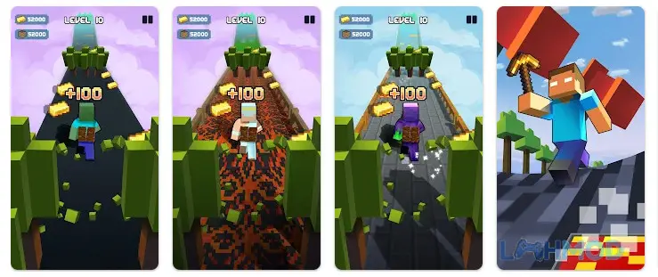 Ảnh 2 của Tải Craft Runner Apk 1.0.10 cho Android iOs Nhân vật trong Craft Runner đang cầm cung tên chuẩn bị bắn