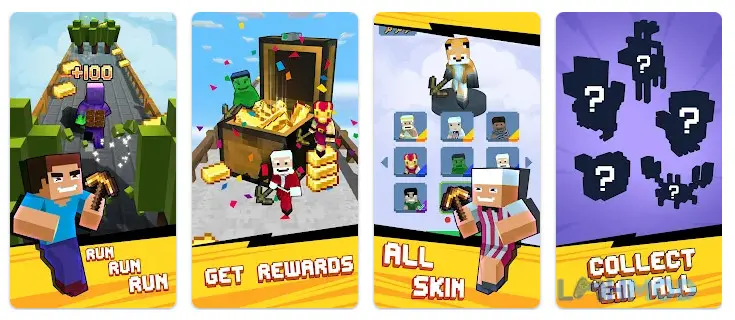 Ảnh 4 của Tải Craft Runner Apk 1.0.10 cho Android iOs Hình ảnh một trong các mini-game của Craft Runner, có thể là bơi lội hoặc chong chóng lên trời