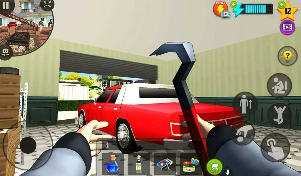 Ảnh 2 của Tải Crafting and Building Mod Apk 2.4.17.32 (Không quảng cáo) cho Android iOs Bob lên kế hoạch trêu chọc ông hàng xóm đang nướng thịt