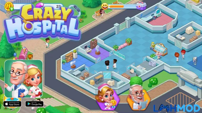 Ảnh 4 của Tải Crazy Hospital: Doctor Dash Mod Apk 1.0.16 (Vô hạn tiền/Phần thưởng) Bản đồ cấp độ và các phòng khám trong Crazy Hospital Doctor Dash