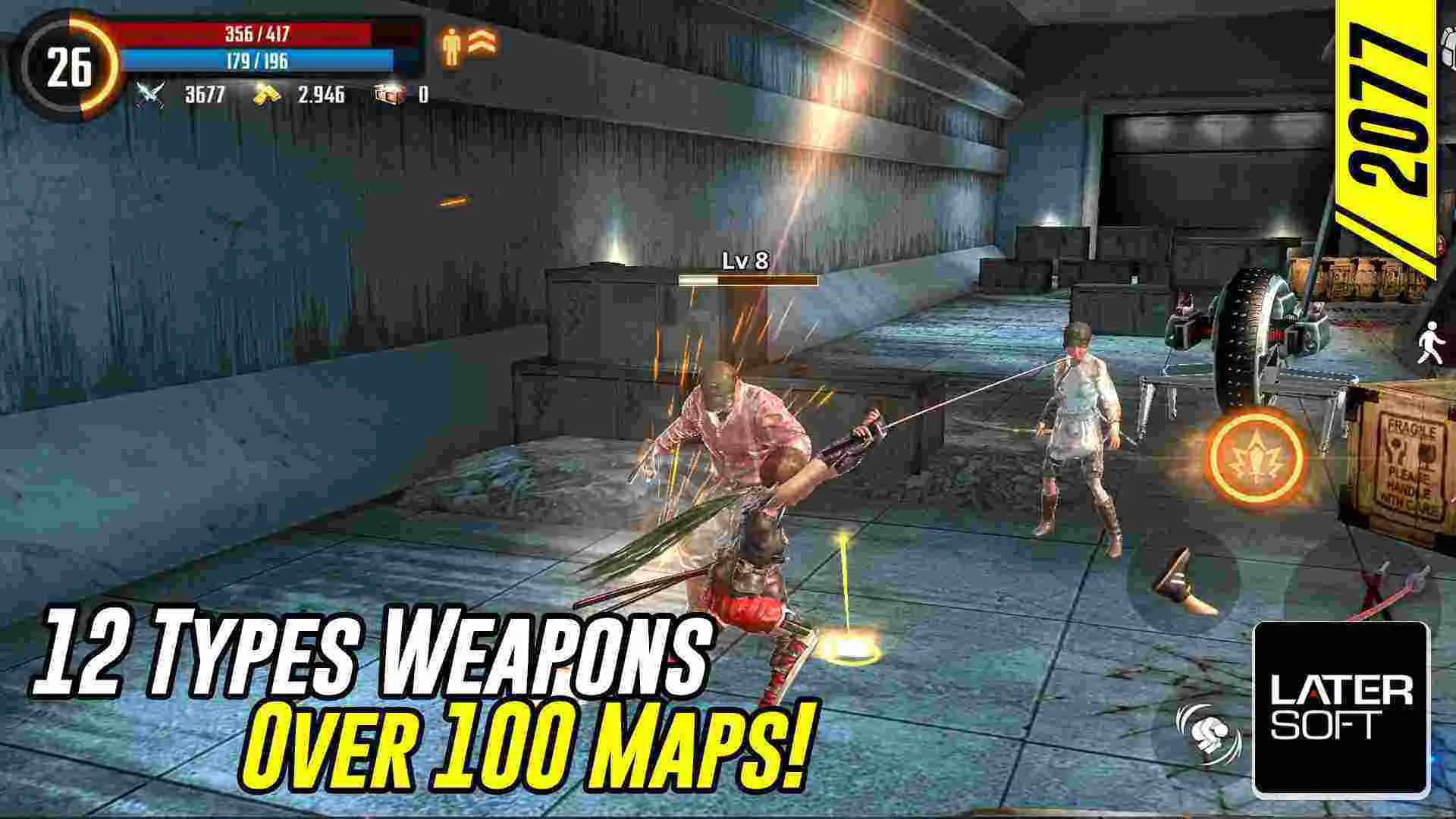 Ảnh 1 của Cyber War: Cyberpunk Reborn Mod APK 1.0.5 (Mua Sắm Miễn Phí) Cảnh chiến đấu trong Cyber War: Cyberpunk Reborn Mod