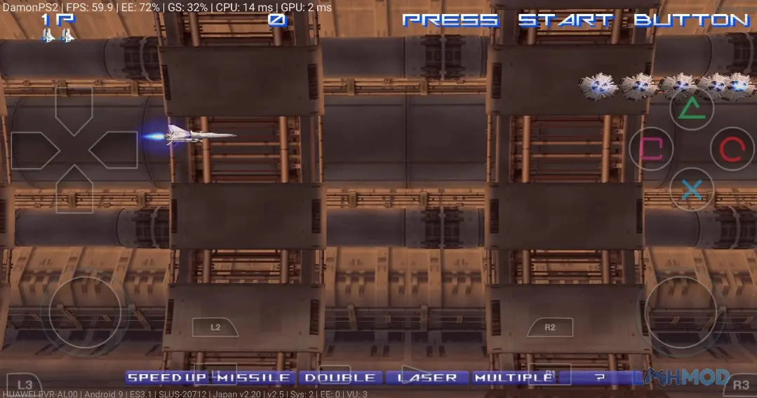 Ảnh 4 của Tải DamonPS2 64bit-PS2 giả lập-PPSSPP PS2 PSP Apk 5.0 cho Android iOs DamonPS2 đang chạy một tựa game PS2 với hiệu suất cao