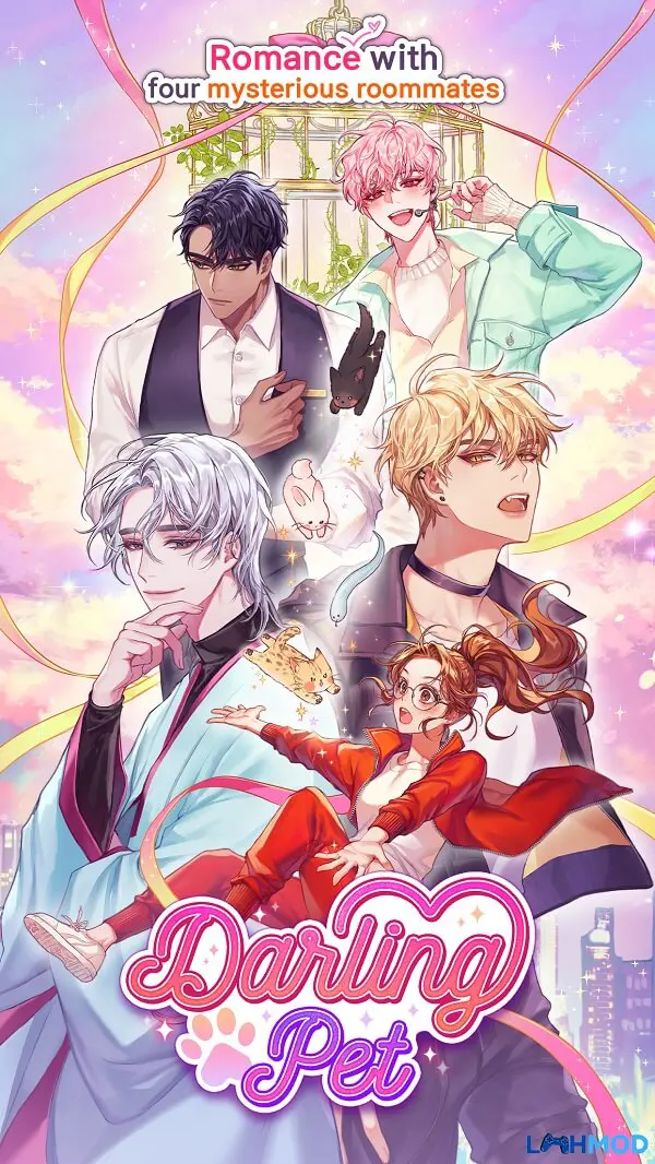 Ảnh 2 của Darling Pet Mod Apk v1.9.0 (Lựa chọn cao cấp miễn phí) Nữ chính gặp gỡ một trong bốn chàng trai trong Darling Pet