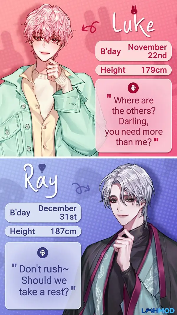 Ảnh 4 của Darling Pet Mod Apk v1.9.0 (Lựa chọn cao cấp miễn phí) Nữ chính và các chàng trai trong một khung cảnh lãng mạn