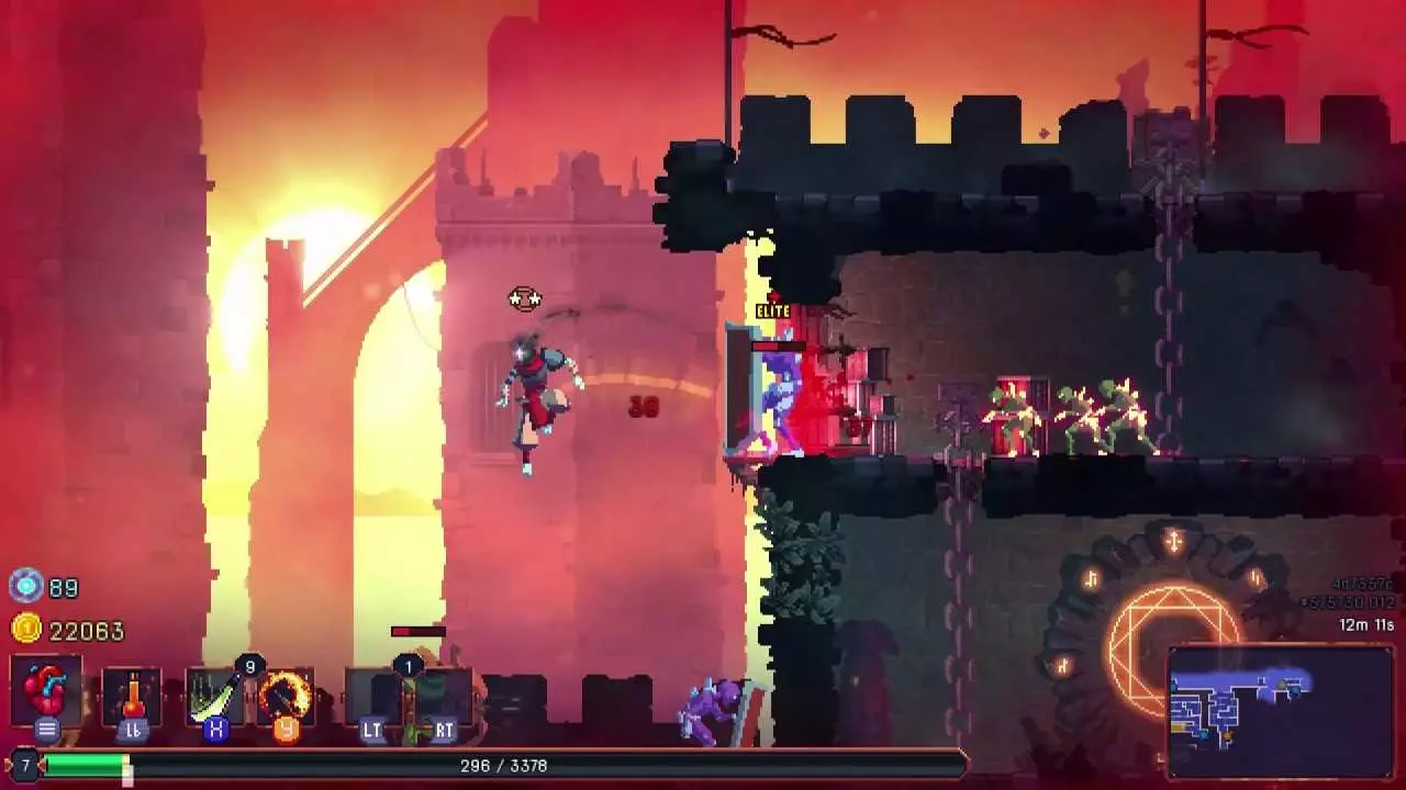 Ảnh 2 của Tải Dead Cells Mod APK 3.2.6 (Menu, Tiền, Bất Tử, Việt Hóa) Chiến binh tay cầm cung tên tấn công kẻ địch trong hầm ngục