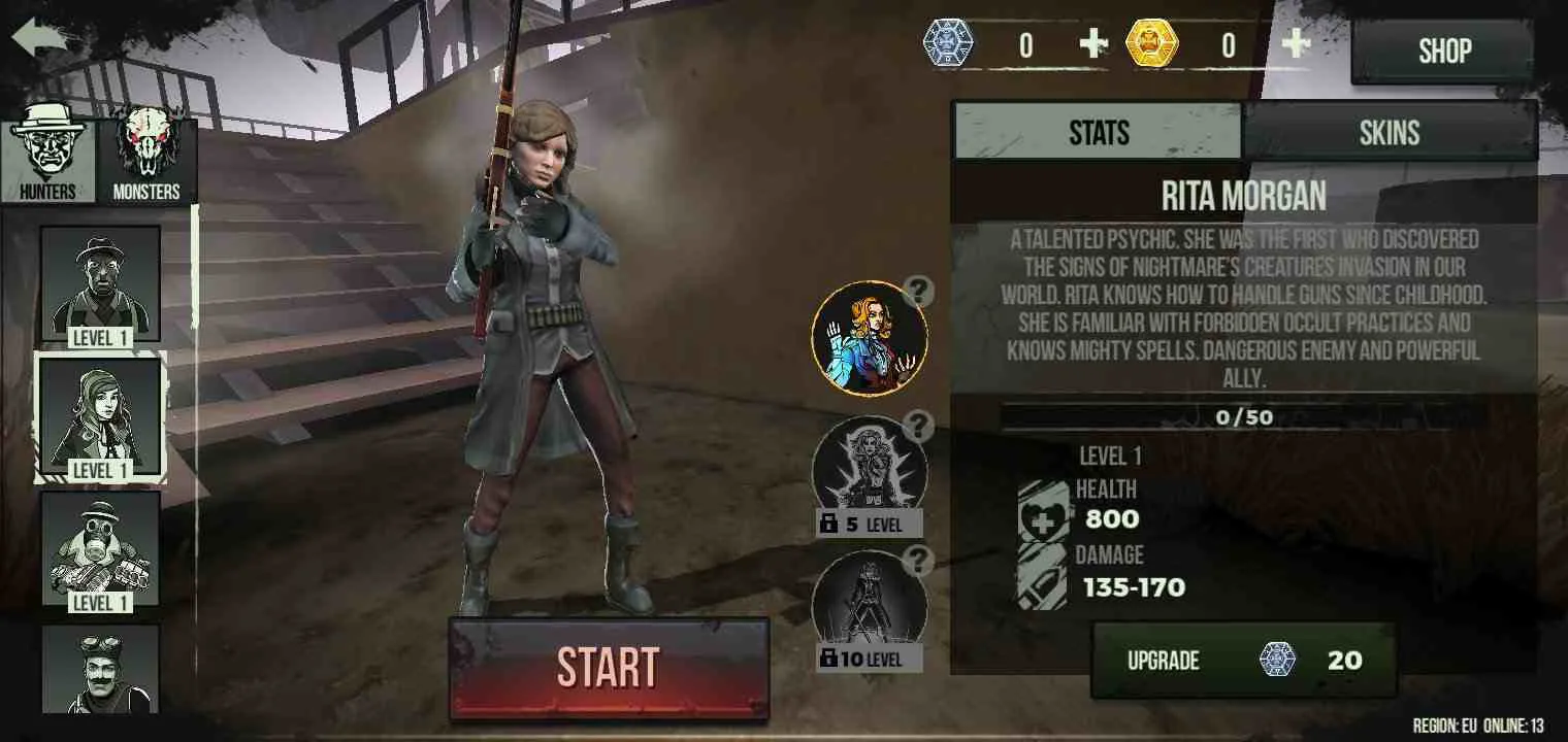 Ảnh 5 của Tải game Deadrite Hunt Mod APK 0.3.2 (Bất Tử) Cảnh quái vật tấn công thợ săn trong môi trường hoang tàn