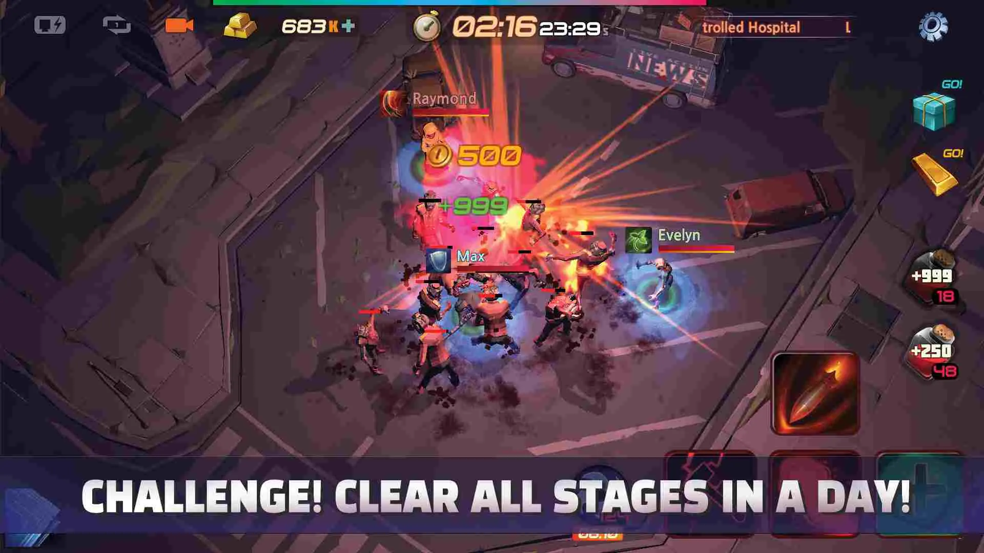 Ảnh 5 của Defense Zombie World Mod APK 11.0 (Bất Tử, Không quảng cáo) Minimap và giao diện chiến đấu góc nhìn từ trên xuống trong Defense Zombie World Mod