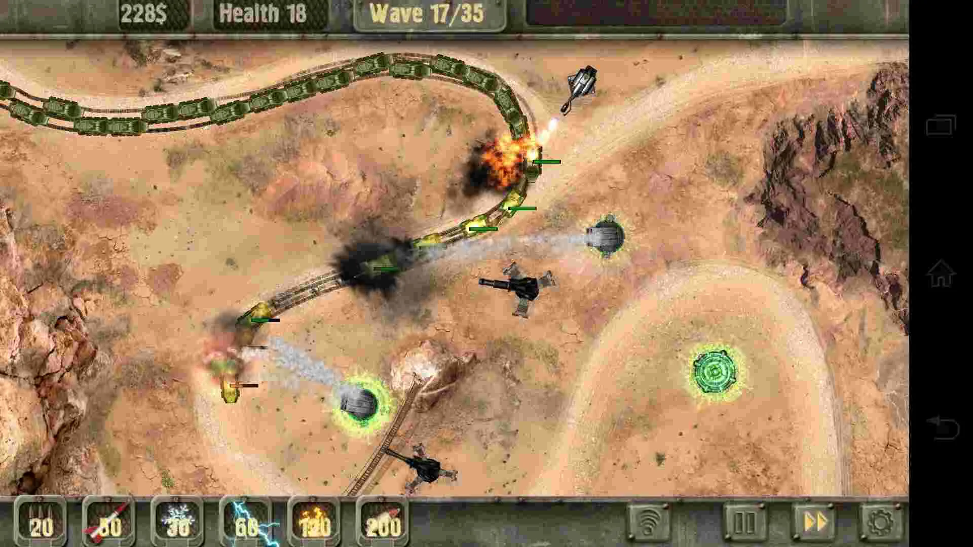Ảnh 3 của Tải game Defense Zone HD Lite Mod APK 1.9.0 (Vô Hạn Sức Khoẻ) Giao diện xây dựng tháp phòng thủ trong trận chiến