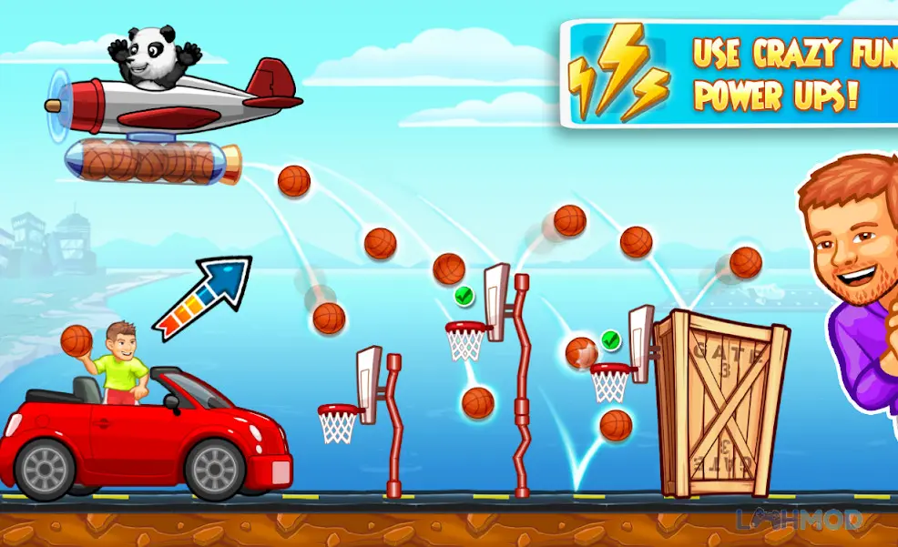 Ảnh 2 của Tải Dude Perfect 2 Mod Apk 1.6.2 (Vô Hạn Tiền) cho Android iOs Một màn chơi phức tạp trong Dude Perfect 2 Mod với nhiều vật cản và mục tiêu khó