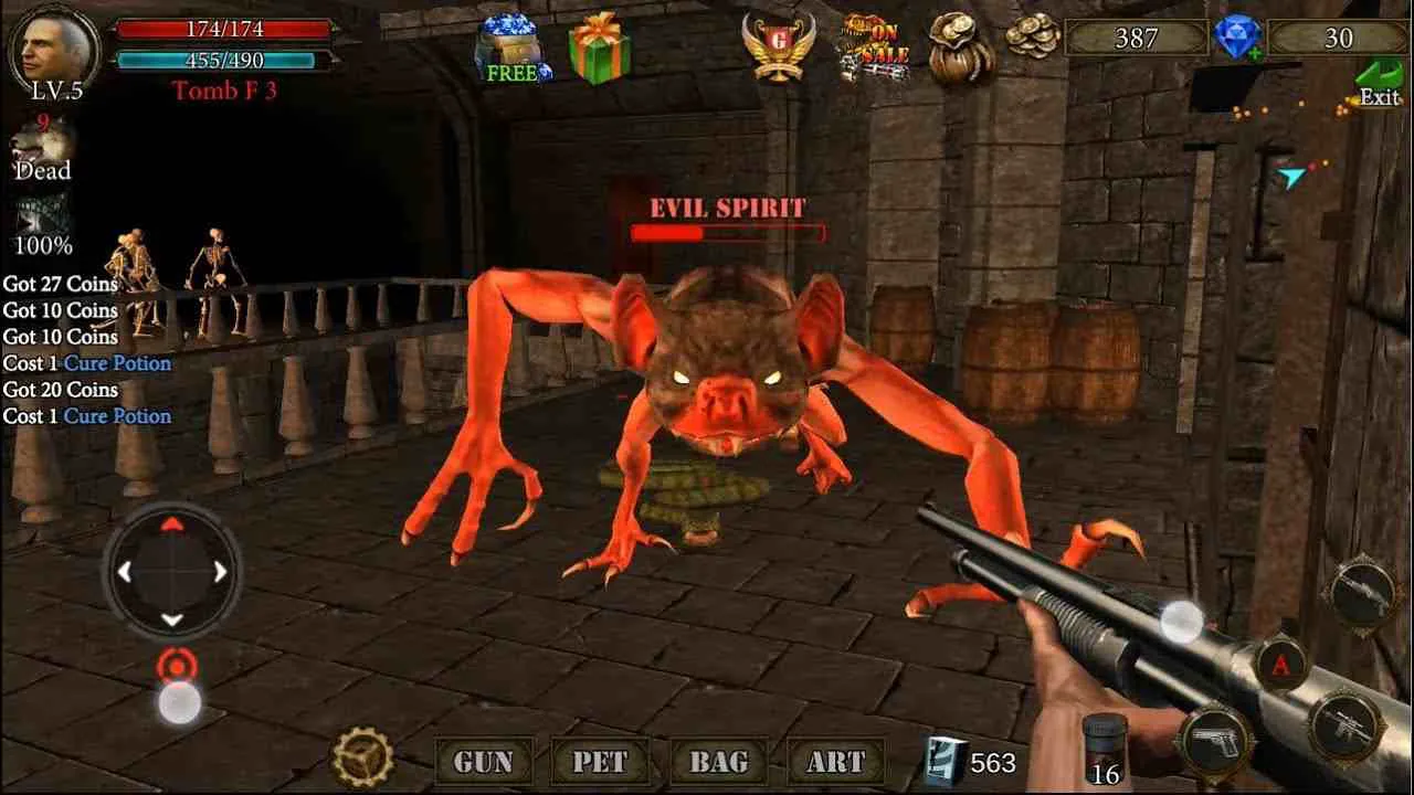Ảnh 3 của Tải game Dungeon Shooter Mod APK 1.5.4 (Mua Sắm Miễn Phí) Kho vũ khí đa dạng với nhiều loại súng hiện đại trong game