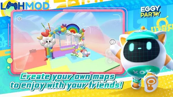 Ảnh 3 của Tải Eggy Party APK 1.0.66 cho Android iOS Hình ảnh minh họa các trứng trong game Eggy Party với biểu cảm ngộ nghĩnh