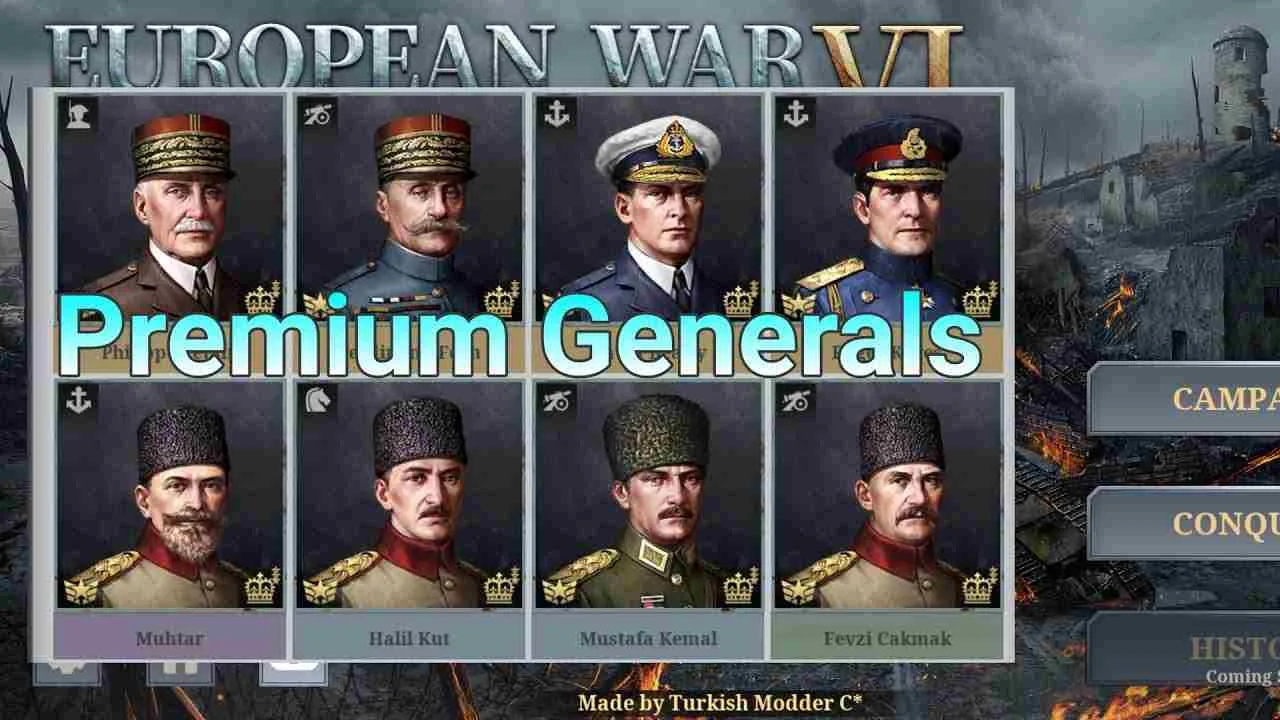 Ảnh 4 của European War 6: 1914 Mod APK 1.3.36 (Vô Hạn Tiền, Huy Chương) Màn hình tải game European War 6: 1914 Mod với các biểu tượng