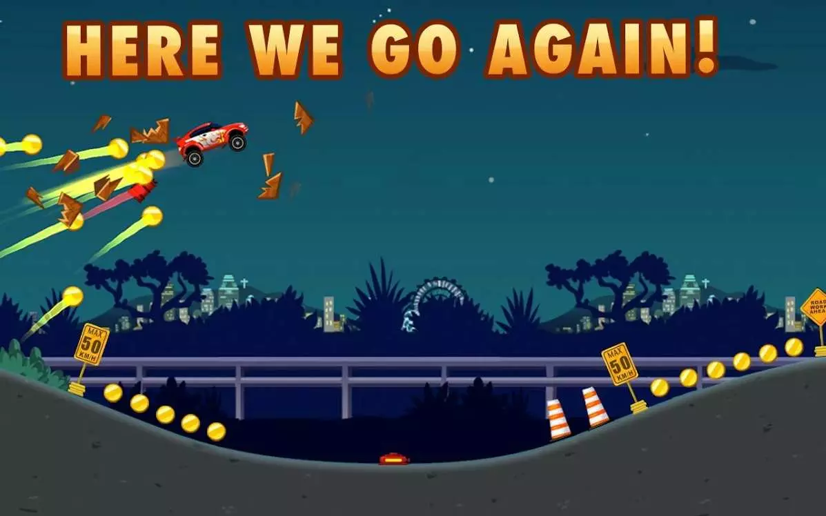 Ảnh 4 của Tải game Extreme Road Trip 2 Mod APK v6.3.0 (Vô Hạn Tiền Xu) Xe đang nhào lộn trên không trung trong Extreme Road Trip 2 Mod