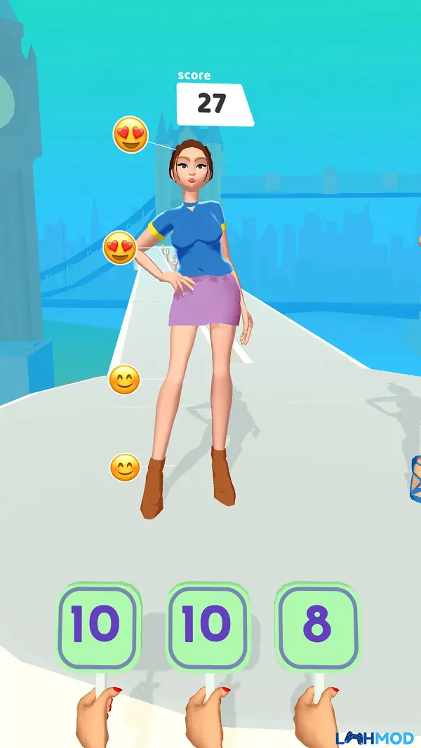 Ảnh 5 của Tải Fashion Battle Mod Apk 1.08.08 (Vô hạn tiền) cho Android, IOS Màn hình kết quả sau trận đấu trong Fashion Battle Mod, hiển thị điểm số và thứ hạng của người chơi
