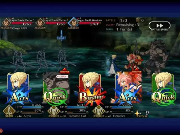 Ảnh 4 của Tải Fate Grand Order MOD APK 2.45.0 EN | 2.71.0 JP (Menu / One hit) Android iOs Màn hình giao diện game Fate Grand Order với các hiệu ứng chiến đấu