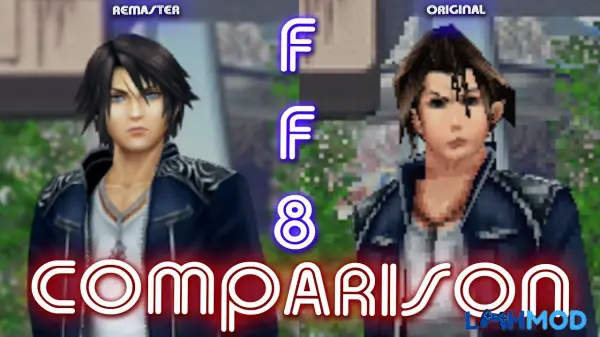 Ảnh 6 của Tải FINAL FANTASY VIII Remastered APK 1.0.1 Cảnh nhân vật Squall Leonhart với vũ khí Gunblade đặc trưng, thể hiện sự mạnh mẽ và quyết đoán