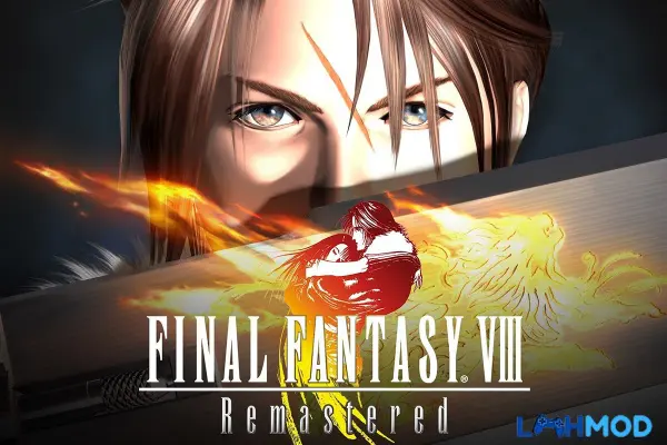 Ảnh 8 của Tải FINAL FANTASY VIII Remastered APK 1.0.1 Một cảnh chiến đấu mãn nhãn trong FINAL FANTASY VIII Remastered, với hiệu ứng phép thuật và GFs