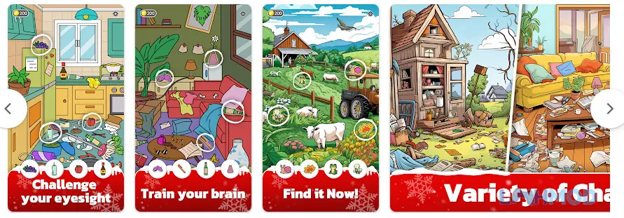 Ảnh 6 của Tải Find N Seek Spy Hidden Object Apk 1.0.7 cho Android iOs Mô tả lối chơi Find N Seek Spy Hidden Object với các vật thể cần tìm