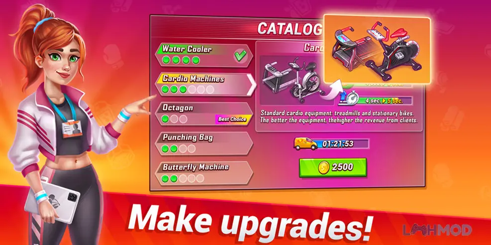 Ảnh 4 của Tải Fitness Gym Tycoon Apk 0.4 cho Android iOs Người chơi đang quản lý và phục vụ khách hàng trong Fitness Gym Tycoon