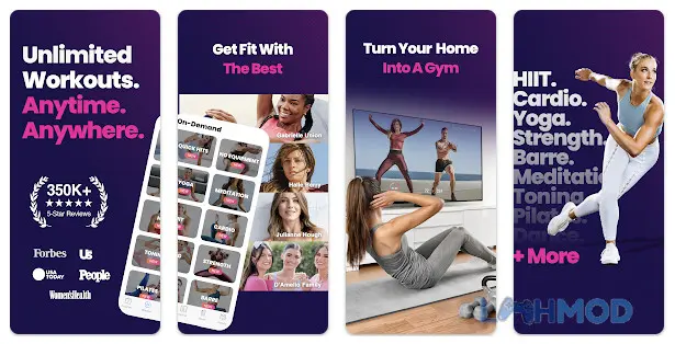 Ảnh 2 của Tải FitOn Mod Apk 5.0.4 (Mở khóa Pro) cho Android iOs Giao diện chính của FitOn Mod với các bài tập