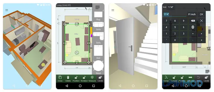 Ảnh 2 của Tải Floor Plan Creator Mod Apk 3.5.8 (Mở Khóa Pro) cho Android iOs Giao diện chính của Floor Plan Creator Mod, hiển thị bản vẽ mặt bằng