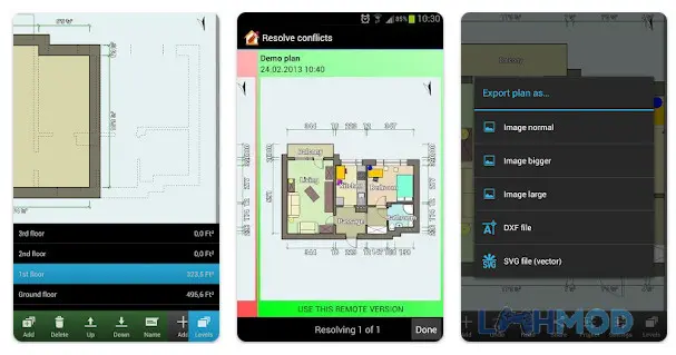 Ảnh 3 của Tải Floor Plan Creator Mod Apk 3.5.8 (Mở Khóa Pro) cho Android iOs Tính năng thiết kế chi tiết phòng trong Floor Plan Creator Mod