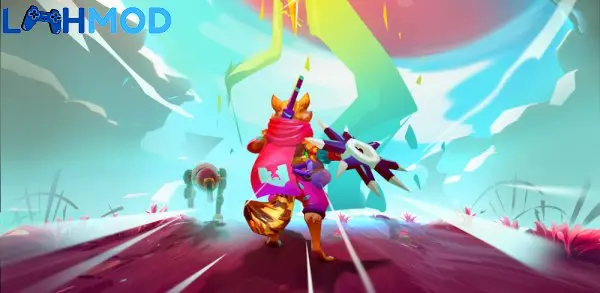 Ảnh 1 của Tải Galaxy Ninja APK 1.0.1 cho Android iOS Màn hình gameplay Galaxy Ninja với nhân vật ninja đang chiến đấu trong không gian