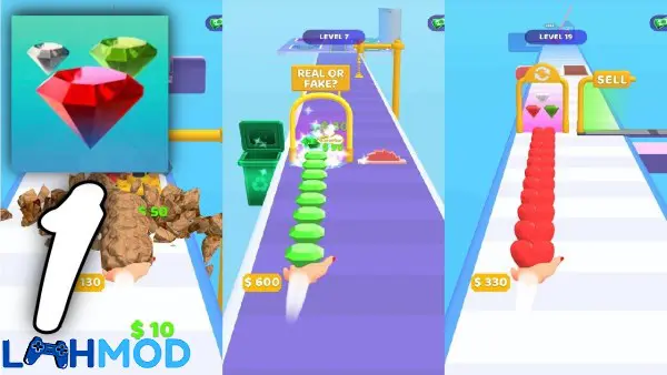 Ảnh 3 của Tải Gem Stack APK 2.4.10 cho Android iOS Giao diện game Gem Stack với các công cụ để mài giũa đá quý