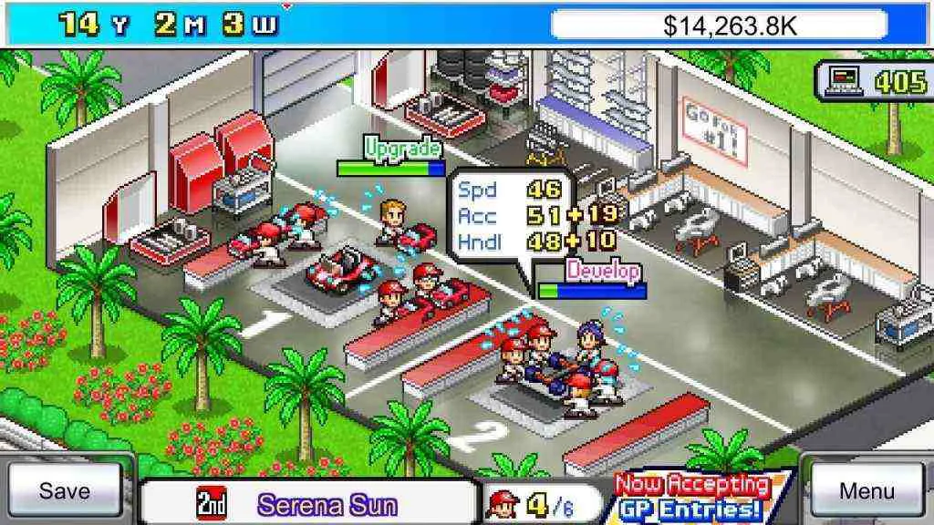 Ảnh 3 của Tải game Grand Prix Story 2 Mod APK 2.4.9 (Menu, Vô Hạn Tài Nguyên) Giao diện tùy chỉnh và nâng cấp xe trong gara của Grand Prix Story 2 Mod