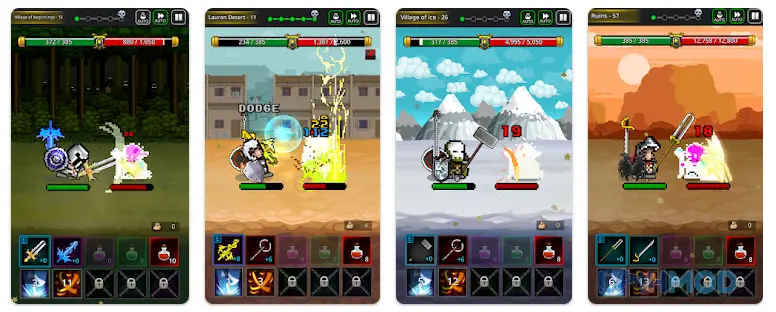 Ảnh 4 của Tải Grow SwordMaster Mod Apk 59M (MOD Sát Thương, Kim Cương) cho Android iOs Nhân vật Grow SwordMaster Mod khám phá hầm ngục và đối đầu kẻ thù