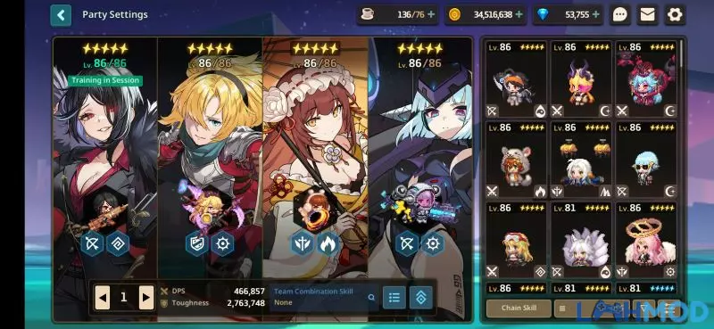 Ảnh 3 của Tải Guardian Tales Apk V3.06.0 Miễn Phí Cho Android (Vô Hạn Tiền, Menu) Một số nhân vật chính với tạo hình chibi dễ thương trong Guardian Tales