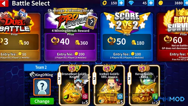 Ảnh 2 của Tải GunboundM MOD APK 1.0.548 (Vô hạn tiền) cho Android iOS Cảnh giao diện chọn xe tăng trong GunboundM