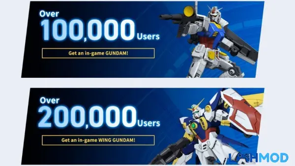 Ảnh 1 của Tải GUNDAM BATTLE: GUNPLA WARFARE MOD APK 3.01.02 (Auto Win, Vô Hạn Skill) Chiến binh Gunpla đang chiến đấu với các đòn đánh mạnh mẽ