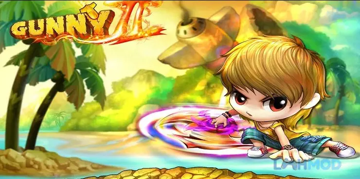 Ảnh 2 của Tải Gunny Origin Mod Apk v1.1.35 (Vô hạn tiền) cho Android Cảnh game Gunny Origin với đồ họa 2D tươi sáng và các nhân vật gà