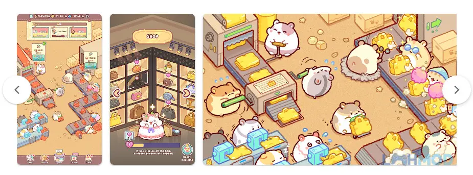 Ảnh 4 của Tải Hamster Bag Factory Tycoon Mod Apk 1.1.6 (Vô Hạn Tiền) cho Android iOs Các chú hamster đang bán túi xách và giao dịch Ham Coin