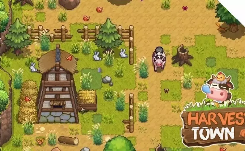 Ảnh 3 của Tải Harvest Town Mod Apk 2.8.8 (Vô hạn năng lượng, Bất tử, Tốc độ) Người chơi đang tương tác với các nhân vật NPC trong thị trấn Harvest Town