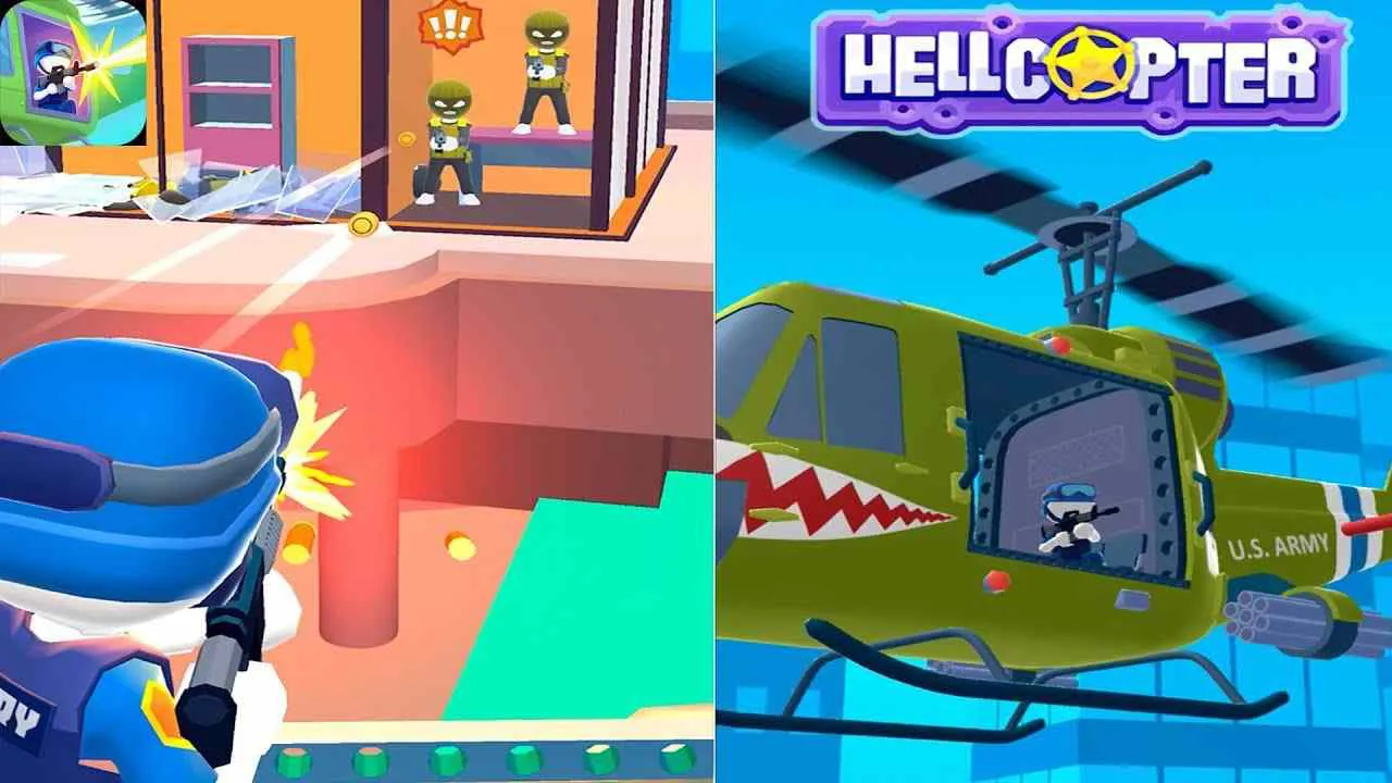 Ảnh 4 của Tải game HellCopter Mod APK v1.8.47 (Menu, Vô hạn tiền) Kho vũ khí đa dạng của HellCopter với các loại súng khác nhau