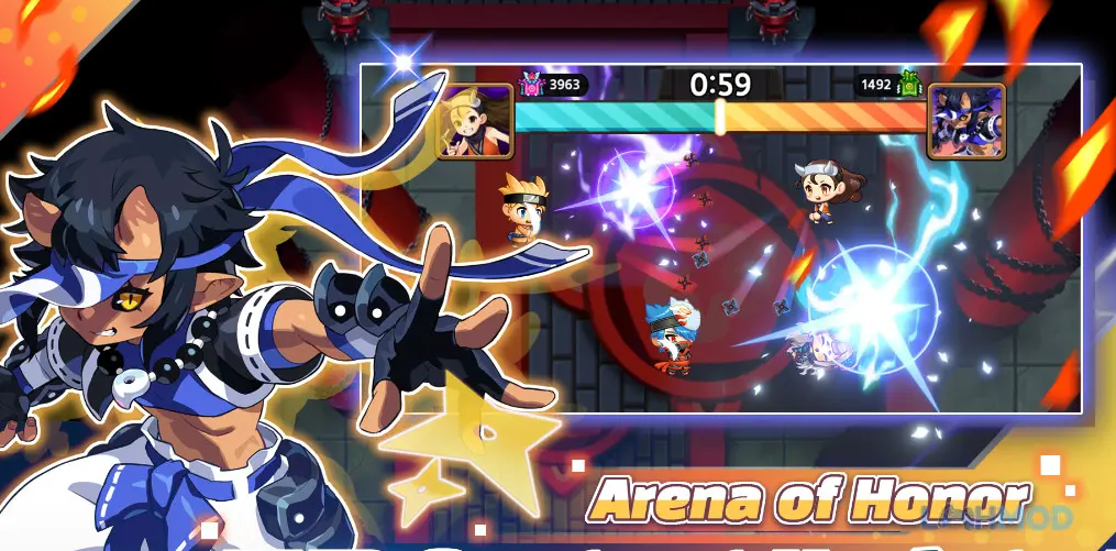 Ảnh 3 của Tải Idle Ninja Online Apk 1.680 cho Android iOs Giao diện chính và các nhân vật trong Idle Ninja Online