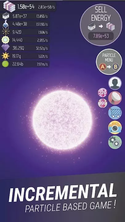 Ảnh 2 của Tải game Idle Space Energy Particle Simulator Mod APK 0.7.201 (Vô Hạn Tiền) Phòng thí nghiệm hiện đại trong Idle Space Energy Particle Simulator Mod