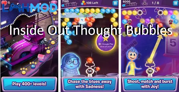 Ảnh 2 của Inside Out Thought Bubbles MOD APK 1.29 (Vô hạn tiền) Cảnh Joy và Riley trong Inside Out Thought Bubbles