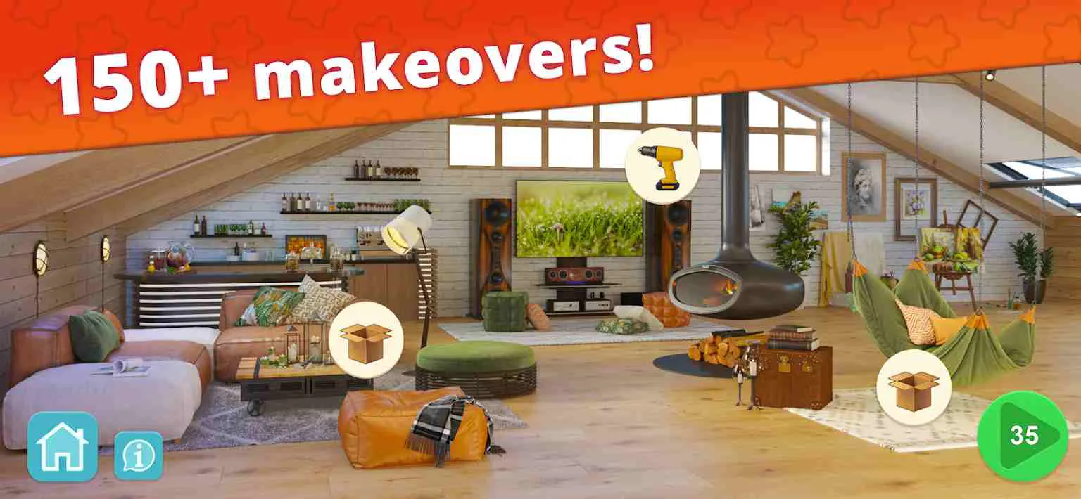 Ảnh 2 của Tải game Interior Story Mod APK 3.1.4 (Mua Sắm Miễn Phí) Thiết kế phòng khách