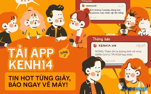 Ảnh 1 của Tải Kenh14 APK 5.1.71 Android iOS Giao diện chính của ứng dụng Kenh14 hiển thị các tin tức