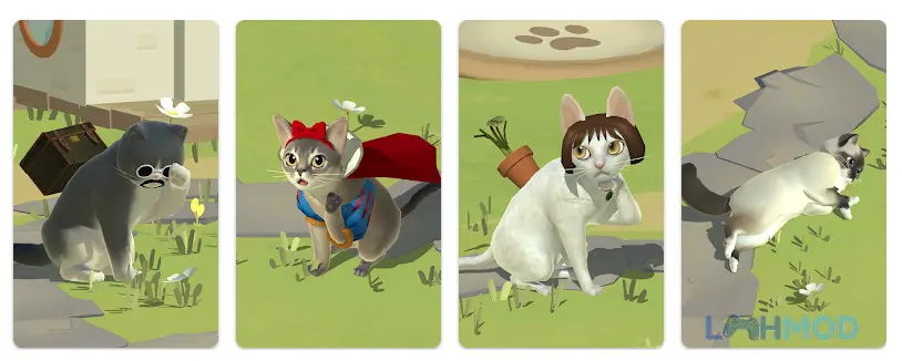 Ảnh 4 của Tải Kitty Cat Resort Mod Apk 1.53.2 (Vô Hạn Tiền) cho Android iOs Màn hình giao diện Kitty Cat Resort Mod với nhiều thông tin thống kê