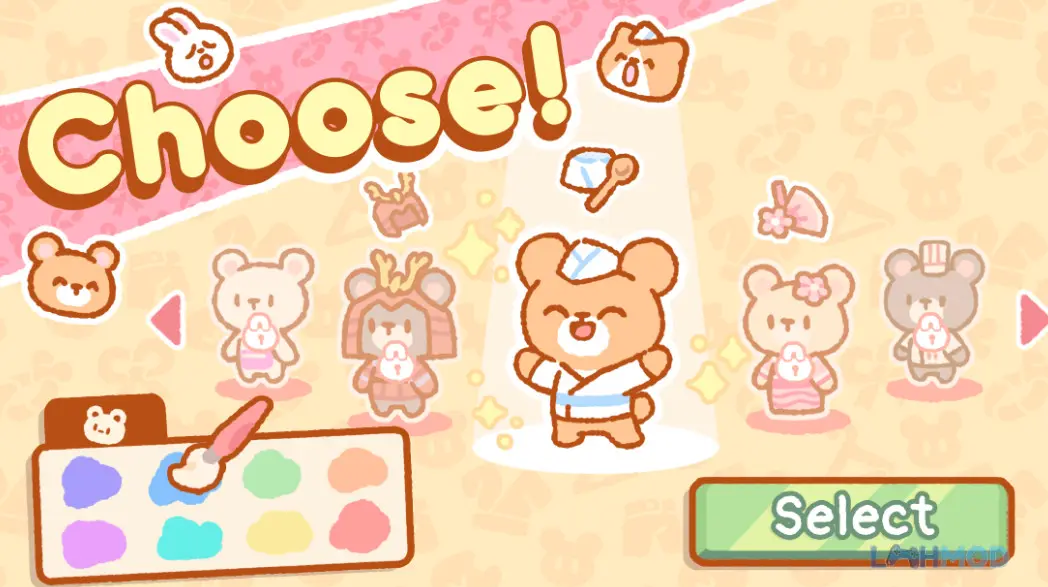 Ảnh 2 của Tải Kuma Sushi Bar Mod Apk 1.4.10 (Vô hạn tiền) cho Android iOs Giao diện gameplay Kuma Sushi Bar Mod với quầy sushi và khách hàng